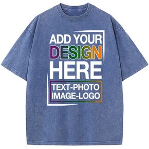 Custom Oversized Heavyweight Cotton Tshirts with Photos Image Text Design Your Own Personalized Baggy Unisex Tshirt in Kuwait
