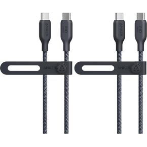 Anker USB C to C Cable (240W, 3 ft), Bio-Braided Fast Charge Cable for iPhone 15/15 Pro, MacBook Pro 2020, iPad Pro 2020, iPad Air 4, Samsung Galaxy S23+/S23 Ultra,(Phantom Black) in Saudi Arabia