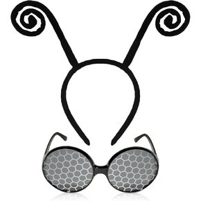 QLINLEAF Butterfly Antenna Headband Glasses Set Ladybug Antenna Headpiece for Adult Halloween Cosplay Parties in Kuwait