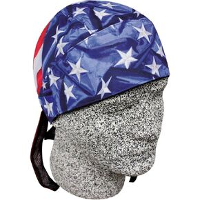 Platnium Edition Distressed USA American Flag Durag Head Wrap Biker Skull Cap with Sweatband Mesh Lined in Kuwait