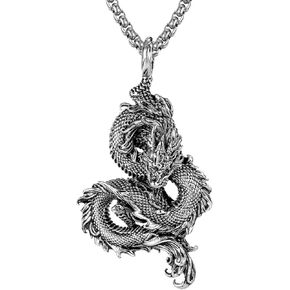 JWM Stainless Steel Pendant Necklace for Men with 23.6" Chain (Orient Dragon Necklace) in Kuwait