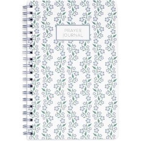 Steel Mill & Co Cute Floral Spiral Notebook Journal for Notes, 10.5" x 7.5" Prayer Journal and Church Notes Journal for Women with Durable Hardcover and 60 Lined Pages with Prompts (Blue Floral) in Kuwait