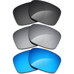 Alphax 3 Pair Polarized Replacement Lenses for Maui Jim Pearl City MJ214 Sunglasses- Black+Titanium+Blue in Kuwait