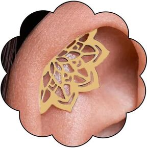 بوهو الغضروف اللولب القرط للنساء ماندالا زهرة اللوتس المخفية اللولب ثقب الأقراط هالوين القوطية أقراط فريدة من نوعها الشرير شخصية هدية مجوهرات in Kuwait