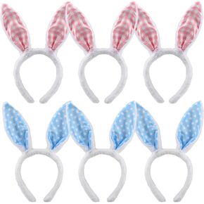 عصابة رأس من القطيفة على شكل أذن أرنب عيد الفصح 6 قطع من أربطة شعر أرنب لطيفة على شكل أرنب - عصابة رأس على شكل أذن أرنب عيد الفصح من أجل إكسسوارات الحفلات التنكرية in Kuwait