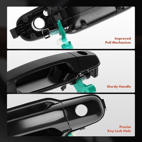 A-Premium Front Right Passenger Side Exterior Door Handle Compatible with Kia Sorento 2003-2009, Black, Replace# 826603E040 in Saudi Arabia