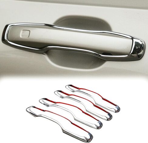 4Pcs Chrome Exterior Side Door Handle Frame Cover Ring Trim for XC60 2018-2022,for XC90 2016-2022,for Volvo S90 2017-2022, for V90 2017-2021 in Saudi Arabia