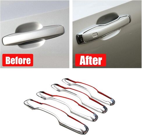 4Pcs Chrome Exterior Side Door Handle Frame Cover Ring Trim for XC60 2018-2022,for XC90 2016-2022,for Volvo S90 2017-2022, for V90 2017-2021 in Saudi Arabia