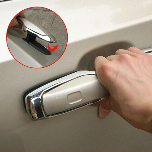 4Pcs Chrome Exterior Side Door Handle Frame Cover Ring Trim for XC60 2018-2022,for XC90 2016-2022,for Volvo S90 2017-2022, for V90 2017-2021 in Saudi Arabia