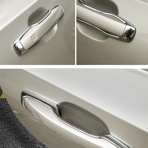 4Pcs Chrome Exterior Side Door Handle Frame Cover Ring Trim for XC60 2018-2022,for XC90 2016-2022,for Volvo S90 2017-2022, for V90 2017-2021 in Saudi Arabia