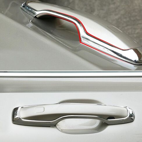 4Pcs Chrome Exterior Side Door Handle Frame Cover Ring Trim for XC60 2018-2022,for XC90 2016-2022,for Volvo S90 2017-2022, for V90 2017-2021 in Saudi Arabia