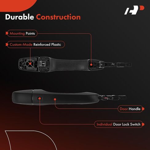 A-Premium Front Right Passenger Exterior Door Handle with Keyless Entry - Compatible with Dodge Journey 2011-2020 & Chrysler 300 2011-2020, Primed Black, Replace# 1RH64AXRAD, 1RH64AXRAE in Saudi Arabia