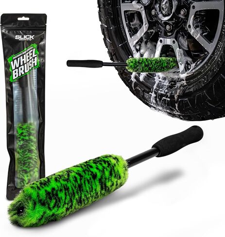 Slick Products Premium Non-Scratch Wheel Brush – Bendable Soft Bristle Rim & Wheel Cleaner for Cars, Trucks, SUVs, Off-Road Vehicles – Safe on Painted, Powder Coated & Chrome Wheels in Kuwait