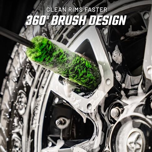 Slick Products Premium Non-Scratch Wheel Brush – Bendable Soft Bristle Rim & Wheel Cleaner for Cars, Trucks, SUVs, Off-Road Vehicles – Safe on Painted, Powder Coated & Chrome Wheels in Kuwait