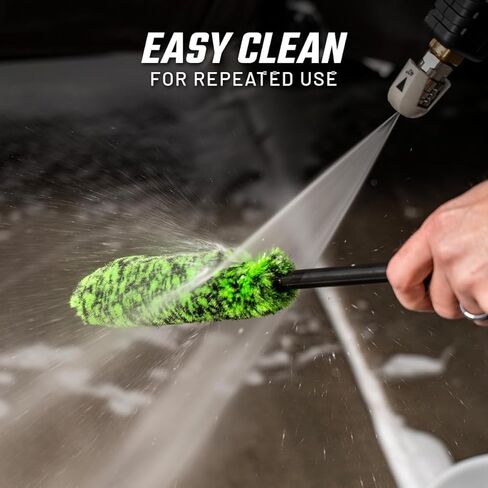 Slick Products Premium Non-Scratch Wheel Brush – Bendable Soft Bristle Rim & Wheel Cleaner for Cars, Trucks, SUVs, Off-Road Vehicles – Safe on Painted, Powder Coated & Chrome Wheels in Kuwait