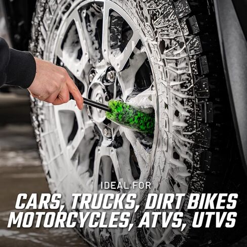 Slick Products Premium Non-Scratch Wheel Brush – Bendable Soft Bristle Rim & Wheel Cleaner for Cars, Trucks, SUVs, Off-Road Vehicles – Safe on Painted, Powder Coated & Chrome Wheels in Kuwait