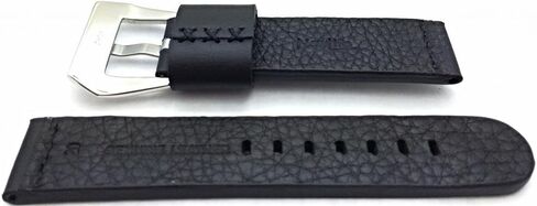 20mm Black, Panerai Style, Smooth Leather Watch Band in Saudi Arabia