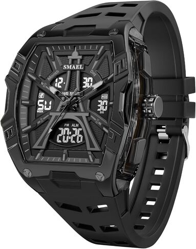 KXAITO Sports Watch for Men - Fashion Classic 50M Waterproof Dual Display (Analog & Digital) - LED Night Light, Stopwatch, Alarm, 6 Color Options Gift in Saudi Arabia