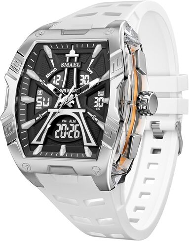 KXAITO Sports Watch for Men - Fashion Classic 50M Waterproof Dual Display (Analog & Digital) - LED Night Light, Stopwatch, Alarm, 6 Color Options Gift in Saudi Arabia