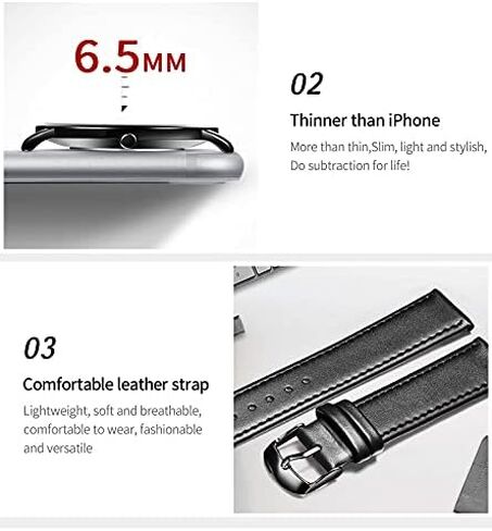 OLEVS Mens Watches Date Ultra Thin Minimalist Fashion Casual Analog Quartz Watch Slim Simple Big Face Waterproof Dress Wrist Watches with Leather Band for Men in Saudi Arabia