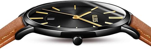OLEVS Mens Watches Date Ultra Thin Minimalist Fashion Casual Analog Quartz Watch Slim Simple Big Face Waterproof Dress Wrist Watches with Leather Band for Men in Saudi Arabia