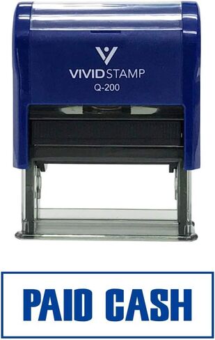 Paid Cash Self-Inking Office Rubber Stamp (Blue) - Medium in Saudi Arabia
