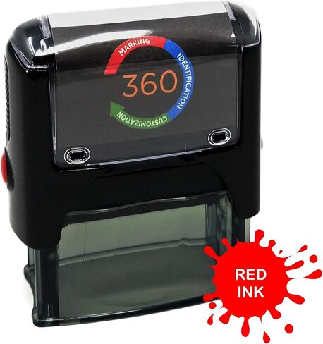 Custom Self Inking Rubber Stamp - 3 Line (RED) in Kuwait