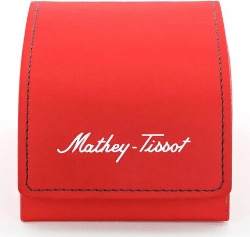 ساعة ماثي تيسوت أطلس كوليكشن للرجال بعرض تاريخي بثلاثة عقارب - هيكل أسود من الفولاذ المقاوم للصدأ مقاس 43 ملم، مينا سوداء مع عداد سرعة ونافذة للتاريخ، تصميم التراث السويسري مع حزام جلدي in Kuwait