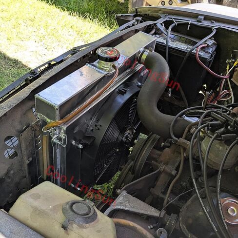 استبدال مشعات الألومنيوم 4 صف لـ 1967 1968 1969 1970 Ford Mustang Torino LTD Country Sedan Mercury Cougar L6 V8 مشعاع مروحة كفن مجموعة ترموستات كومبو المبرد in Kuwait