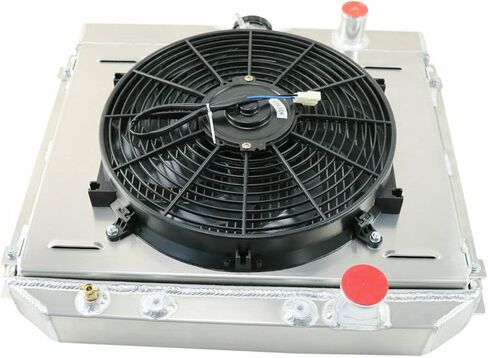 استبدال مشعات الألومنيوم 4 صف لـ 1967 1968 1969 1970 Ford Mustang Torino LTD Country Sedan Mercury Cougar L6 V8 مشعاع مروحة كفن مجموعة ترموستات كومبو المبرد in Kuwait