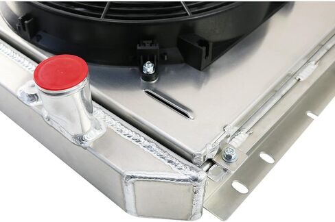 استبدال مشعات الألومنيوم 4 صف لـ 1967 1968 1969 1970 Ford Mustang Torino LTD Country Sedan Mercury Cougar L6 V8 مشعاع مروحة كفن مجموعة ترموستات كومبو المبرد in Kuwait