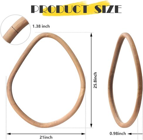 sawsile Irregular Wall Mirror,Nature Wood Asymmetrical 21X26" Modern Vanity Farmhouse Organic Mirror for Bathroom,Bedroom,Living Room,Washroom in Kuwait