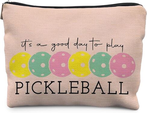هدايا Pickleball للنساء، حقيبة مكياج Pickleball الملونة للنساء، إنه يوم جيد للعب حقيبة مستحضرات التجميل Pickleball حقيبة أدوات الزينة، هدايا لمحبي Pickleball، أشياء Pickleball in Saudi Arabia