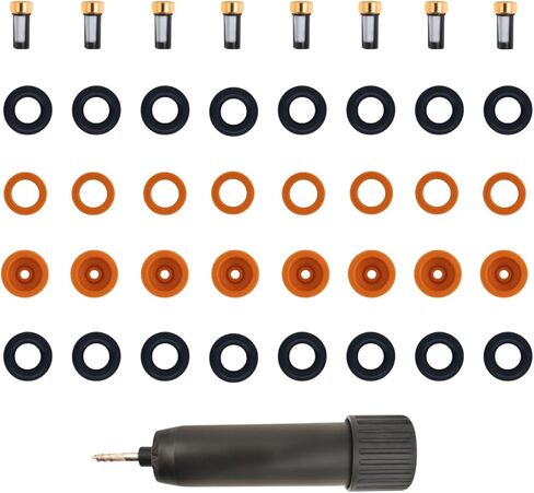 Fuel Injector Seal Kit O-Ring Compatible with Ford E-350 Econoline F-Super Duty F-250 F-350 F53 7.5L V8 Mustang Porsche 928 5.0L V8 Replace 0280150947 Fuel Injectors Reair Kit 8 Pack in Saudi Arabia