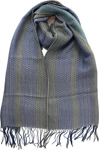 Baby Alpaca Scarf For Women. Beautiful Fashion Accessory Made In Peru. Extremely Soft, Warm and Hypoallergenic (Grey and Blue) in Kuwait