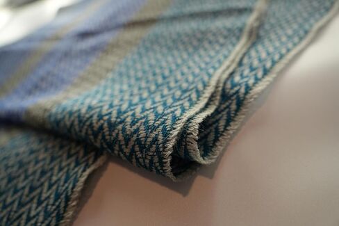 Baby Alpaca Scarf For Women. Beautiful Fashion Accessory Made In Peru. Extremely Soft, Warm and Hypoallergenic (Grey and Blue) in Kuwait