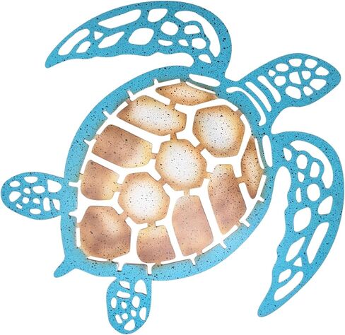 Sea Turtle Metal Wall Art – Coastal Ocean Turtle Decor for Indoor & Outdoor, Nautical Beach Theme Hanging Sculpture for Bathroom, Patio, Porch, or Poolside – Unique Coastal Gift for Ocean Lovers in Saudi Arabia