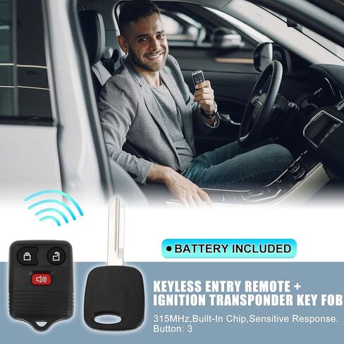 X AUTOHAUX 2 قطعة 315 ميجا هرتز CWTWB1U345 دخول بدون مفتاح عن بعد الإشعال المستجيب مفتاح فوب لفورد F-150 F-250 F-350 1998-2003 لفورد إكسبلورر 1998-2000 4C رقاقة 3 أزرار in Kuwait