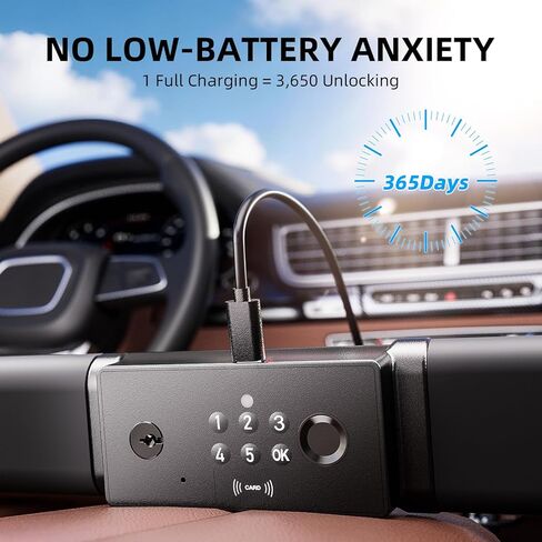 eRapta قفل عجلة القيادة الذكي، بصمة الإصبع ولوحة المفاتيح الرقمية قفل أمان السيارة ضد السرقة مع إنذار مزدوج، طول قابل للتعديل لعجلات القيادة ذات الشكل القياسي العالمي، وشملت قواطع النوافذ in Kuwait