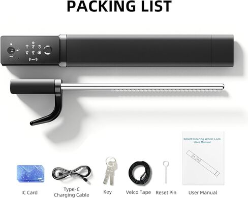 eRapta قفل عجلة القيادة الذكي، بصمة الإصبع ولوحة المفاتيح الرقمية قفل أمان السيارة ضد السرقة مع إنذار مزدوج، طول قابل للتعديل لعجلات القيادة ذات الشكل القياسي العالمي، وشملت قواطع النوافذ in Kuwait