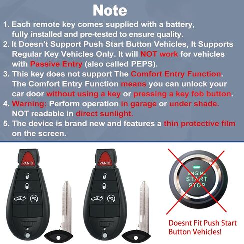 طقم استبدال مفتاح Fob DIY يناسب دودج دارت 2013 2014 2015 2016 جهاز تحكم عن بعد للدخول بدون مفتاح مع 4 و5 أزرار قابلة للتبديل معرف لجنة الاتصالات الفيدرالية: M3N-32297100 (مجموعة من 2) in Kuwait