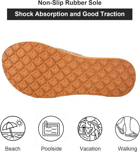 mazeskin مضفر اليوغا رغوة وسادة الوجه يتخبط للنساء، قوس دعم مريح الصيف الشاطئ المشي صنادل ثونغ عدم الانزلاق in Kuwait