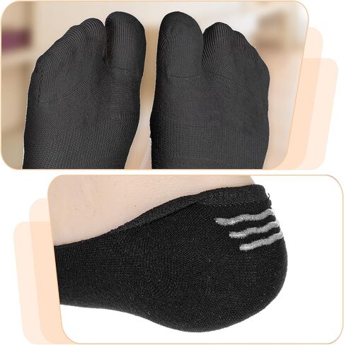 Prasacco 3 Pairs Tabi Socks, Split Toe Sock Women No Show Socks for Flip Flops, Low Cut Cotton Sock, Multiple Colors, Universal Size in Saudi Arabia