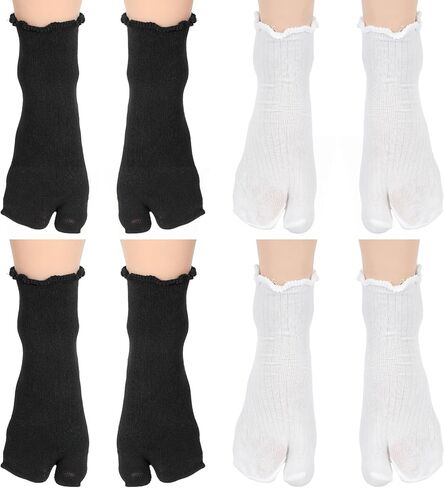 4 Pairs Tabi Socks, Split Toe Socks Elastic Flip Flop Sock Frilly Sandal Sock for Women Men Unisex Casual Sport in Saudi Arabia