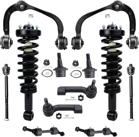 Detroit Axle - 12pc Front End Kit for Ford 2007-2013 Expedition Lincoln Navigator, 2 Struts with Coil Spring 2 Upper Control Arms 2 Sway Bars 4 Outer Inner Tie Rods 2 Lower Ball Joints Replacement in Saudi Arabia