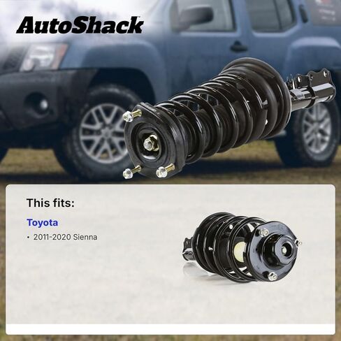استبدال دعامة أمامية كاملة من AutoShack ونابض ملفوف يسار لسيارة 2011-2020 Toyota Sienna 1-PC in Saudi Arabia