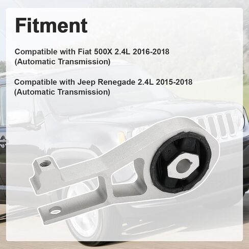Rear Engine Motor Mount Compatible with 2015-2018 Jeep Renegade, 2016-2018 Fiat 500X 2.4L Auto Trans Replacement for 68258599AA in Kuwait