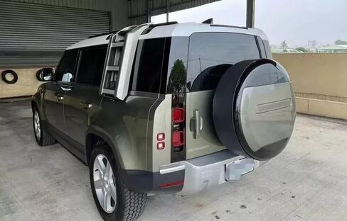 Spare Tire Cover fits for Land Rover Defender 110 90 130 2020 2021 2022 2023 2024 2025 ABS Spare Tyre Wheel Cover Protector (Pangea Green+Gloss Black+Black Letter) in Kuwait