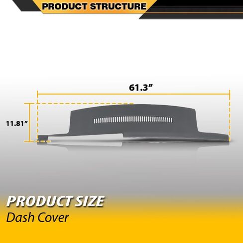 غطاء لوحة القيادة متوافق مع Chevy & GMC C1500 C2500 C3500 K1500 K2500 K3500 1988-1994 Fit Chevy C1500/2500/3500 Suburban/Blazer وGMC Yukon 1992-1994 مادة TPE رمادية in Saudi Arabia