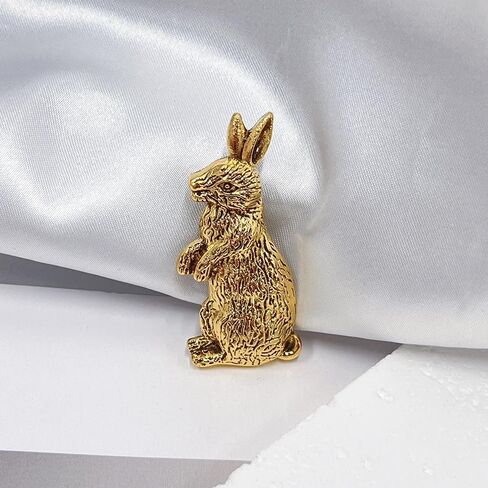 Vintage Rabbit Brooch Pin for Women Dainty Bunny Animal Brooches Lapel Pins Gold-Tone Plated Cute Accessories Xmas Graduation Party Easter Jewelry Gift for Daughter Students Clothing Bag Ornament in Saudi Arabia